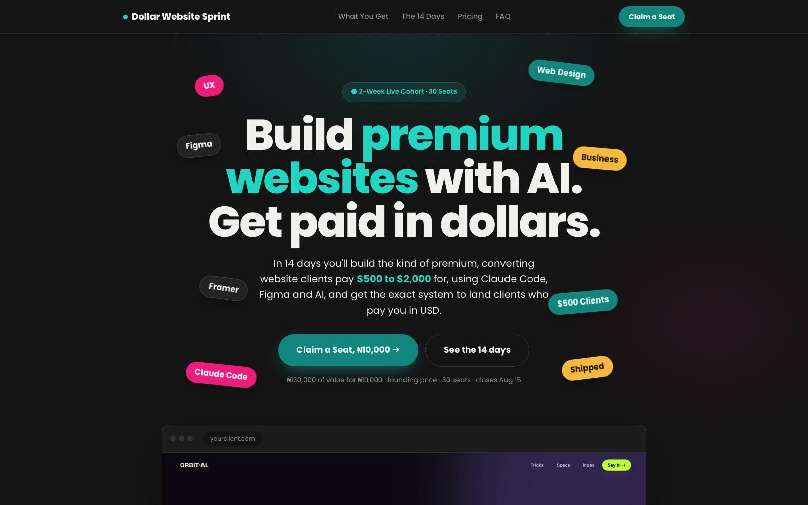 Dollar Website Sprint